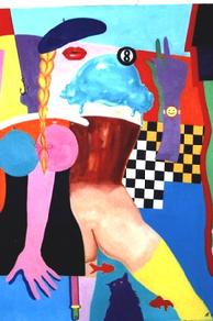 #167 Behind the Eight Ball 36 x 42 Oil