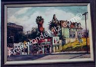 #12 Apartment House and Stores on Temple 24 x 36 Oil, Painted in 1959 (P)